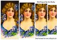 Pretty Vintage Lady with Pretty Blue Flowers Pyramids