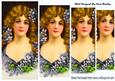 Pretty Vintage Lady with Pretty Silver Flowers Pyramids