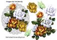 Pretty Gold/white Roses on Lace Doilie with Butterflies