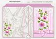 Pretty Pink Flowers with Pink Stripe and Bow Folded Book
