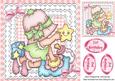 Little Bonnet Baby Girl with Her Bottle & Stars, 8x8