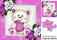 Hug Me! Cute Teddy Bear with Pink & White Roses 8x8