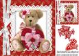 Cute Cuddly Teddy Bear with Heart and Bow 8x8