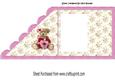 Cute Teddy with Heart on Floral Over Edge Insert