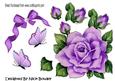 Pretty Purple Painted Roses, Butterflies with Bow