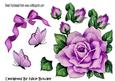 Pretty Pink Painted Roses, Butterflies with Bow
