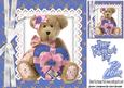Cute Cuddly Teddy Bear with Blue Heart and Bow 8x8