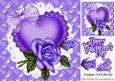 Pretty Purple Rose with Organza Bow & Heart 8x8