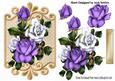 Purple and White Roses on Ornate Plaque
