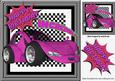 Incredible! Cerise Sportscar on Check Frame 8x8