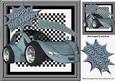 Incredible! Silver Sportscar on Check Frame 8x8