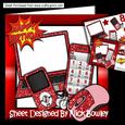 Red Glitter Gadgets Mp3 Player, Laptop, Mobile 8x8 Mini Kit