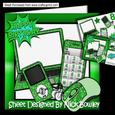 Green Glitter Mp3 Player, Laptop, Mobile 8x8 Mini Kit