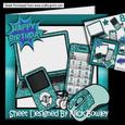 Turq Glitter Gadget Mp3 Player, Laptop, Mobile 8x8 Mini Kit