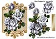 White Roses on Ornate Plaque