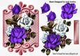 White and Purple Roses on Ornate Plaque