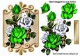 White and Green Roses on Ornate Plaque