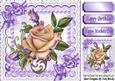 Purple and Cream Roses, Pearls, Lace and Topper 8x8