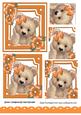 Cute Fuzzy Bear with Orange Bow and Flowers Pyramids