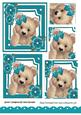 Cute Fuzzy Bear with Jade Bow and Flowers Pyramids