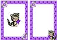 Cute Kitty in Purple Bow, with Flowers A5 Insert