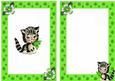 Cute Kitty in Green Bow, with Flowers A5 Insert