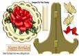 Pretty Red Rose on Cream/gold Plate & Stand
