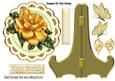 Pretty Gold Rose on Cream/gold Plate & Stand