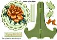 Pretty Orange Rose on Cream/gold Plate & Stand