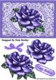 Purple Rose on Purple Vintage Lace with White Pearls