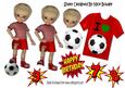 I Love Football! Boy in Red, with T Shirt A4