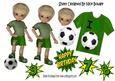 I Love Football! Boy in Green, with T Shirt A4