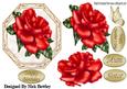 Pretty Ornate Plaque with Red Rose and Butterfly