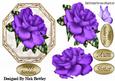 Pretty Ornate Plaque with Purple Rose and Butterfly