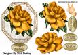 Pretty Ornate Plaque with Gold Rose and Butterfly