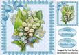 Pretty Vintage Lily of the Valley with Bow 8x8
