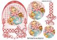 Cute Little Baby Girl with Gingham Bow, Oval Pyramids