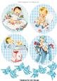 Four Cute Baby Boys with Bows Toppers