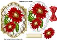 Pretty Red Sunflowers on Lace with Bow