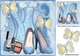 Pretty Blue Ditsy Basque and Shoes with Makeup 8x8