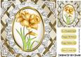 Pretty Daffodils on Lace with Lattice Frame 8x8