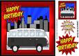 Black Camper Van in the City, Red Frame 8x8