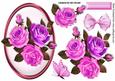Pretty Shades of Pink Roses with Bow in Ornate Frame