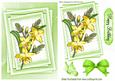 Pretty Yellow Lilies on Lace Stackers with Bow