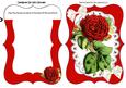 Pretty Red Roses on Lace Bracket Card