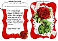 Pretty Red Roses on Lace Bracket Card with Verse