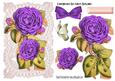 Pretty Purple Roses on Vintage Lace with Bow