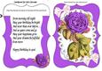 Pretty Purple Roses on Lace Bracket Card with Verse