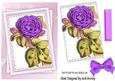Pretty Purple Roses on Lace with Stacked Layers
