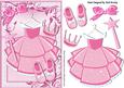 Pink Princess Party Dress with Tiara and Wand